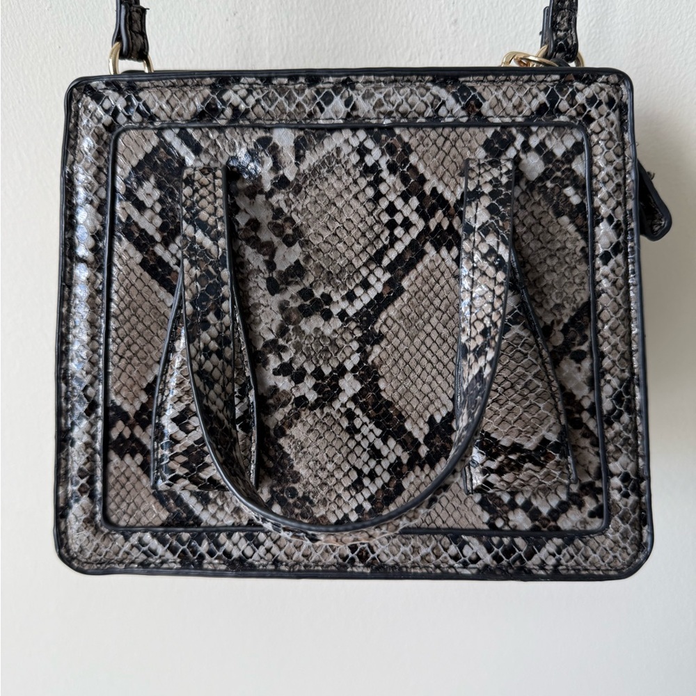 Zara Black and Gray Snakeskin Shoulder Bag